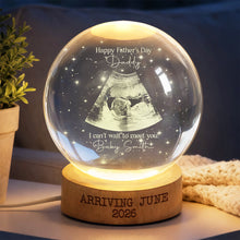 Load image into Gallery viewer, Personalized Crystal Ball LED Night Light Photo Gift for Dad
