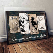 Load image into Gallery viewer, Personalized Couple Mouse Canvas Print Custom Names Gift for Anniversary