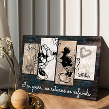 Load image into Gallery viewer, Personalized Couple Mouse Canvas Print Custom Names Gift for Anniversary