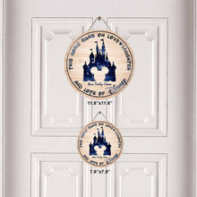 Load image into Gallery viewer, Personalized Round Wood Sign with Family Name - Home Runs on Love & Laughter Gift