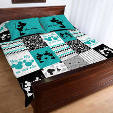 Load image into Gallery viewer, Personalized Mouse Quilt Set Custom Names Unique Gift for Couple
