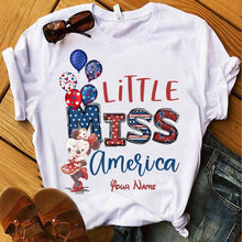 Load image into Gallery viewer, Personalized Independence Day Little Miss T-Shirt and Hoodie Custom Name Gift