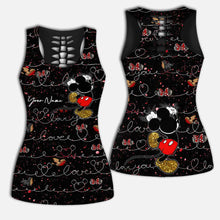 Load image into Gallery viewer, Personalized Cute Mouse Ears Hollow Tank Top & Leggings Set