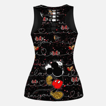 Load image into Gallery viewer, Personalized Cute Mouse Ears Hollow Tank Top & Leggings Set