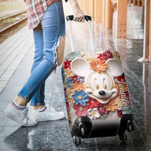Load image into Gallery viewer, Personalized 3D Floral Mouse Luggage Cover Custom Name Gift