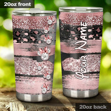 Load image into Gallery viewer, Personalized Pink Glitter Tumbler Custom Name Gift for Her