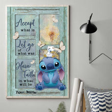 Load image into Gallery viewer, Personalized Canvas Print with Stitch Design for Home | Custom Name Gift