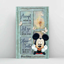 Load image into Gallery viewer, Personalized Canvas Wall Art with Mickey Mouse Custom Name Gift