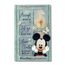 Load image into Gallery viewer, Personalized Canvas Wall Art with Mickey Mouse Custom Name Gift