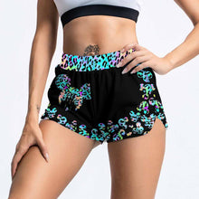 Load image into Gallery viewer, Personalized Leopard Mouse Ears Cross Tank Top & Shorts Set