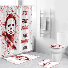 Load image into Gallery viewer, Personalized Halloween Bathroom Curtain & Mats Set for Spooky Decor