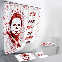 Load image into Gallery viewer, Personalized Halloween Bathroom Curtain & Mats Set for Spooky Decor