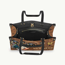 Load image into Gallery viewer, Personalized Adventure Awaits Leather Handbag & Luggage Cover - Custom Name Gift for Women