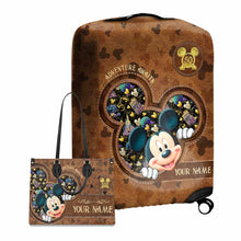 Load image into Gallery viewer, Personalized Adventure Awaits Leather Handbag & Luggage Cover - Custom Name Gift for Women