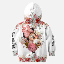 Load image into Gallery viewer, Personalized Floral Mouse Hoodie and Leggings Set for Girls | Custom Name Gift