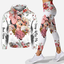 Load image into Gallery viewer, Personalized Floral Mouse Hoodie and Leggings Set for Girls | Custom Name Gift