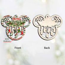 Load image into Gallery viewer, Personalized Christmas Mouse Shaped Ornament Custom Family Name Gift