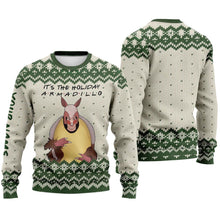 Load image into Gallery viewer, Personalized Holiday Armadillo Christmas Sweater Custom Name Gift