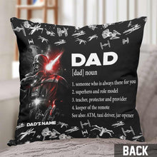 Load image into Gallery viewer, Personalized Darth Vader Throw Pillow Gift for Dad