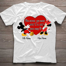 Load image into Gallery viewer, Personalized Couple Mouse T-shirt & Hoodie with Names Gift