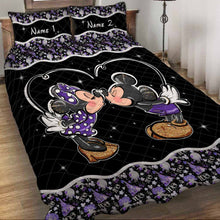 Load image into Gallery viewer, Personalized Mouse Quilt Set Custom Name Gift for Couples
