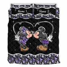 Load image into Gallery viewer, Personalized Mouse Quilt Set Custom Name Gift for Couples
