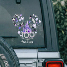 Load image into Gallery viewer, Personalized 100th Anniversary Mouse Decal Custom Name Decorative Sticker for Car, Laptop, Wall
