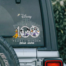 Load image into Gallery viewer, Personalized Disney 100 Years of Wonder Decal for Cars & Laptops