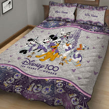 Load image into Gallery viewer, Personalized Disney 100 Years Quilt Set with Custom Names for Kids