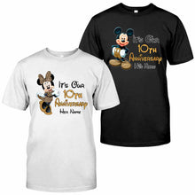 Load image into Gallery viewer, Personalized Mickey and Minnie Anniversary T-shirt & Hoodie Set for Couples