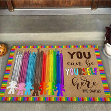 Load image into Gallery viewer, Personalized LGBT Support Doormat with Custom Name for Home