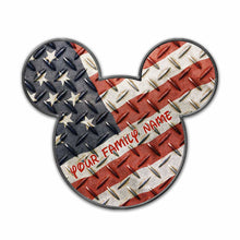 Load image into Gallery viewer, Personalized Mickey Mouse Ears Metal Sign American Flag Decor