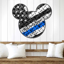 Load image into Gallery viewer, Personalized Independence Day Police Officer Metal Sign Custom Family Name