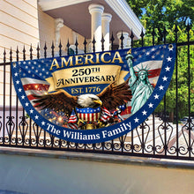 Load image into Gallery viewer, Personalized Family Name USA Eagle Fan Flag Custom Gift