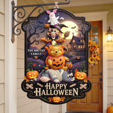 Load image into Gallery viewer, Personalized Halloween Metal Sign Custom Family Name Gift