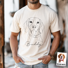 Load image into Gallery viewer, Custom Pet Portrait Line Art Shirt Personalized Gift for Dog Dad