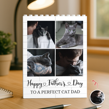 Load image into Gallery viewer, Personalized Building Block Photo Gift for Cat Dad Father's Day