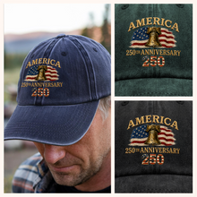 Load image into Gallery viewer, Personalized Washed Denim Baseball Cap 4th of July Gift