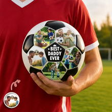 Load image into Gallery viewer, Custom Soccer Ball Gift for Dad Personalized Photo Best Coach Ever