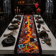 Load image into Gallery viewer, Personalized Halloween Quilt Table Runner Creepy Decor for Spooky Parties