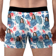 Load image into Gallery viewer, Custom Photo Tropical Floral Boxers Personalized Gift for Husband