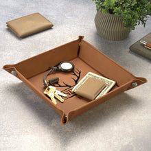 Load image into Gallery viewer, Personalized Leather Valet Tray Custom Name Gift for Dad