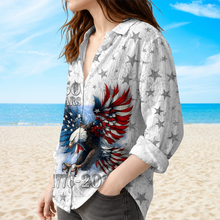 Load image into Gallery viewer, Personalized Eagle Blouse Shirt Patriotic Gift for Mom 4th of July