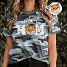 Load image into Gallery viewer, Personalized Camo Dog Dad T-Shirt Custom Photo Gift for Father's Day