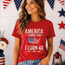 Load image into Gallery viewer, Custom USA Turns 250 T-Shirt Gift for 4th of July Celebration