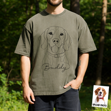 Load image into Gallery viewer, Custom Pet Portrait Line Art Shirt Personalized Gift for Dog Dad