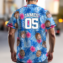Load image into Gallery viewer, Personalized Photo Hawaiian Baseball Jersey Custom Summer Gift