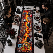Load image into Gallery viewer, Personalized Halloween Quilt Table Runner Creepy Decor for Spooky Parties
