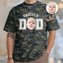 Load image into Gallery viewer, Personalized Camo Photo T-Shirt Custom Gift for Dad