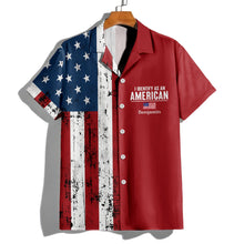 Load image into Gallery viewer, Personalized USA Flag Hawaiian Shirt Custom Name Gift for 4th of July